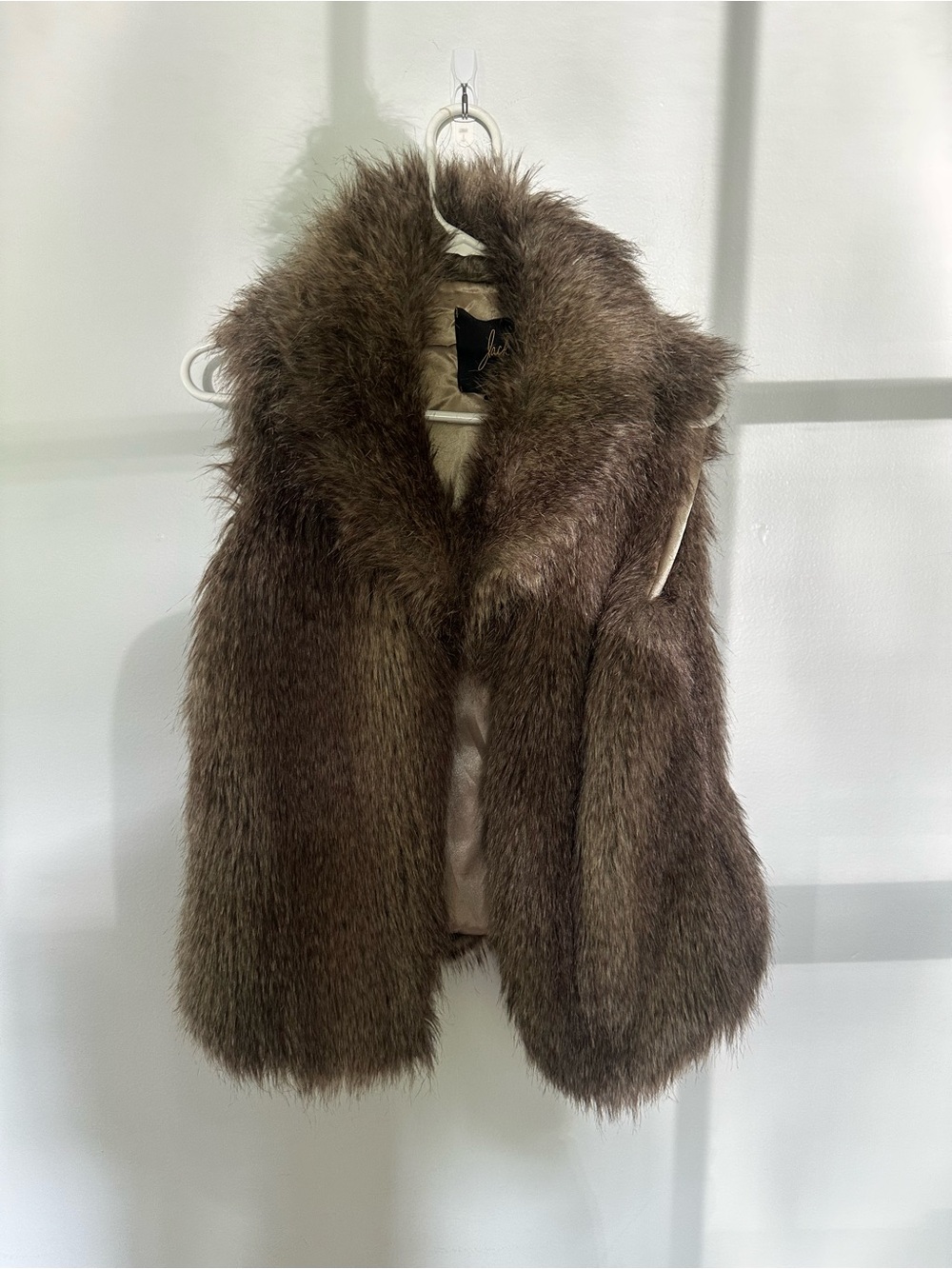 Jack by BB Dakota Brown Faux Fur Sleeveless Vest Jacket Size Medium